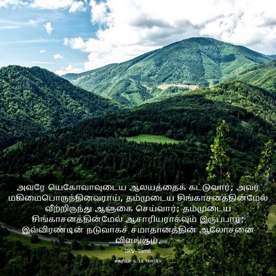 Picture 03 - சகரியா 6:13 TAMIRV - அவரே யெகோவாவுடைய - Bible Verse Picture