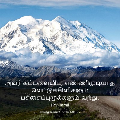 Picture 03 - சங்கீதங்கள் 105:34 TAMIRV - அவர் கட்டளையிட, - Bible Verse Picture