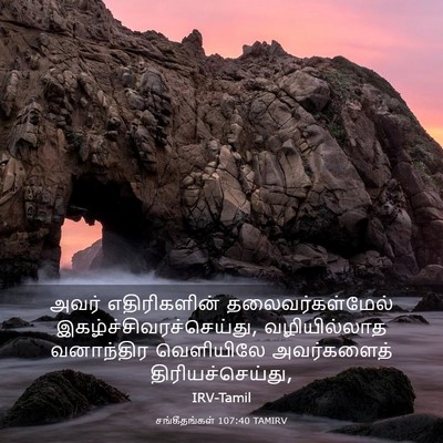 Picture 03 - சங்கீதங்கள் 107:40 TAMIRV - அவர் எதிரிகளின் - Bible Verse Picture