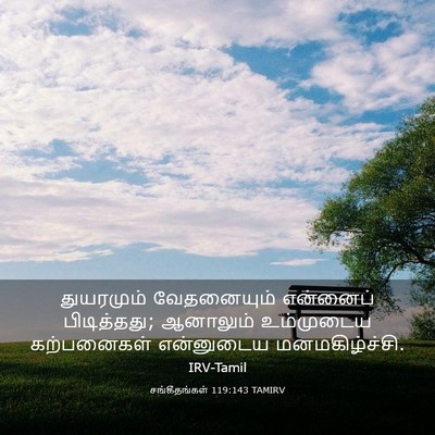 Picture 03 - சங்கீதங்கள் 119:143 TAMIRV - துயரமும் - Bible Verse Picture