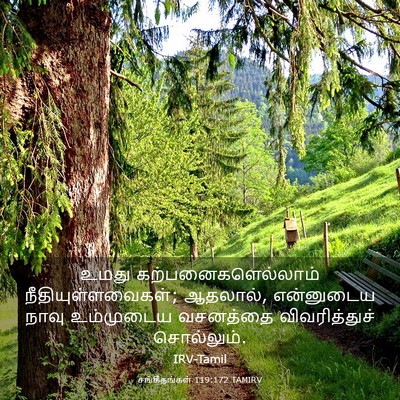 Picture 03 - சங்கீதங்கள் 119:172 TAMIRV - உமது - Bible Verse Picture