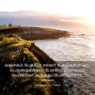 Picture 03 - சங்கீதங்கள் 12:3 TAMIRV - வஞ்சகம் பேசுகிற - Bible Verse Picture