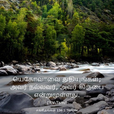 Picture 03 - சங்கீதங்கள் 136:1 TAMIRV - யெகோவாவை - Bible Verse Picture