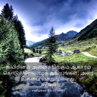 Picture 03 - சங்கீதங்கள் 136:25 TAMIRV - உயிரினம் - Bible Verse Picture