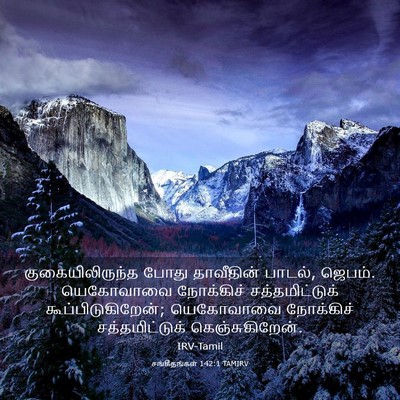 Picture 03 - சங்கீதங்கள் 142:1 TAMIRV - குகையிலிருந்த - Bible Verse Picture
