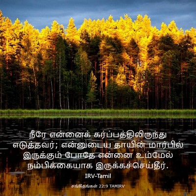 Picture 03 - சங்கீதங்கள் 22:9 TAMIRV - நீரே என்னைக் - Bible Verse Picture