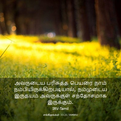 Picture 03 - சங்கீதங்கள் 33:21 TAMIRV - அவருடைய பரிசுத்த - Bible Verse Picture