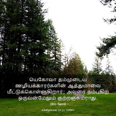 Picture 03 - சங்கீதங்கள் 34:22 TAMIRV - யெகோவா தம்முடைய - Bible Verse Picture
