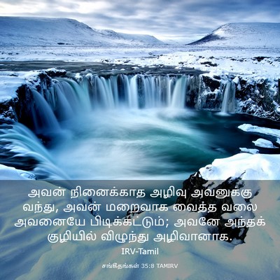Picture 03 - சங்கீதங்கள் 35:8 TAMIRV - அவன் நினைக்காத - Bible Verse Picture
