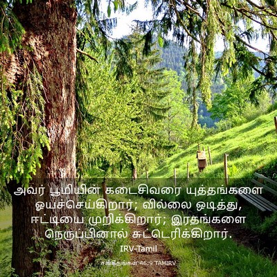 Picture 03 - சங்கீதங்கள் 46:9 TAMIRV - அவர் பூமியின் - Bible Verse Picture