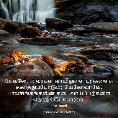 Picture 03 - சங்கீதங்கள் 58:6 TAMIRV - தேவனே, அவர்கள் - Bible Verse Picture
