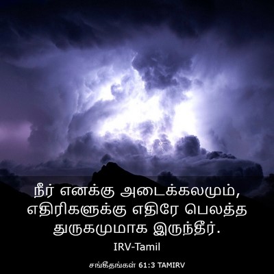 Picture 03 - சங்கீதங்கள் 61:3 TAMIRV - நீர் எனக்கு - Bible Verse Picture