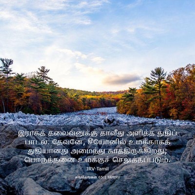 Picture 03 - சங்கீதங்கள் 65:1 TAMIRV - இராகத் தலைவனுக்கு - Bible Verse Picture