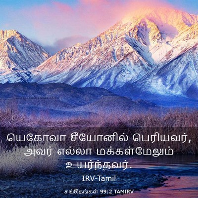Picture 03 - சங்கீதங்கள் 99:2 TAMIRV - யெகோவா சீயோனில் - Bible Verse Picture