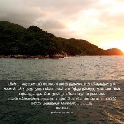 Picture 03 - தானியேல் 7:5 TAMIRV - பின்பு, கரடியைப் - Bible Verse Picture