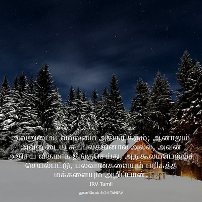 Picture 03 - தானியேல் 8:24 TAMIRV - அவனுடைய வல்லமை - Bible Verse Picture