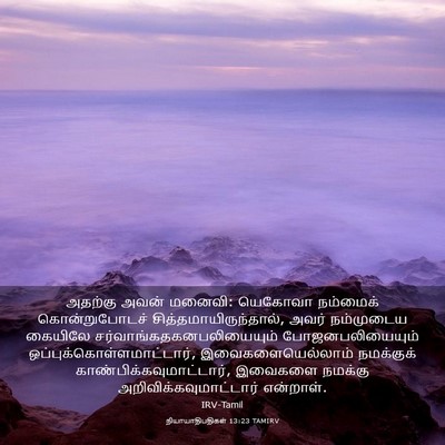 Picture 03 - நியாயாதிபதிகள் 13:23 TAMIRV - அதற்கு அவன் மனைவி: - Bible Verse Picture