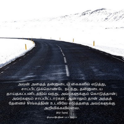 Picture 03 - நியாயாதிபதிகள் 14:9 TAMIRV - அவன் அதைத் - Bible Verse Picture