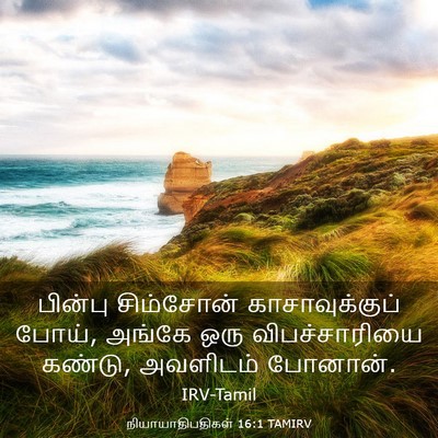 Picture 03 - நியாயாதிபதிகள் 16:1 TAMIRV - பின்பு சிம்சோன் - Bible Verse Picture