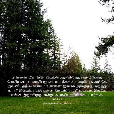 Picture 03 - நியாயாதிபதிகள் 18:3 TAMIRV - அவர்கள் மீகாவின் - Bible Verse Picture
