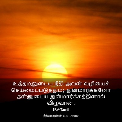 Picture 03 - நீதிமொழிகள் 11:5 TAMIRV - உத்தமனுடைய நீதி - Bible Verse Picture
