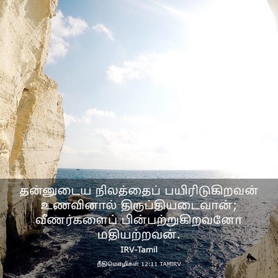 Picture 03 - நீதிமொழிகள் 12:11 TAMIRV - தன்னுடைய - Bible Verse Picture