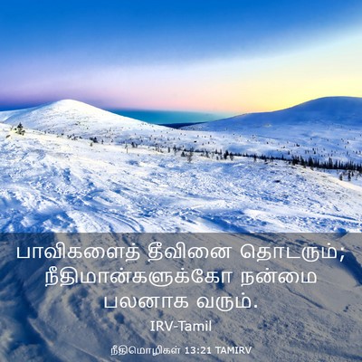 Picture 03 - நீதிமொழிகள் 13:21 TAMIRV - பாவிகளைத் தீவினை - Bible Verse Picture