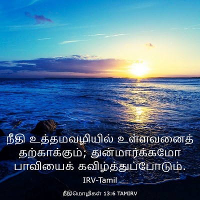 Picture 03 - நீதிமொழிகள் 13:6 TAMIRV - நீதி உத்தமவழியில் - Bible Verse Picture