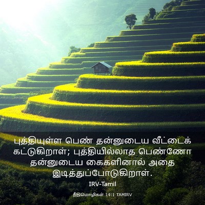 Picture 03 - நீதிமொழிகள் 14:1 TAMIRV - புத்தியுள்ள பெண் - Bible Verse Picture