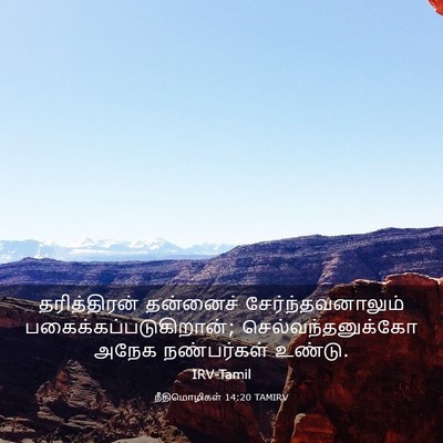 Picture 03 - நீதிமொழிகள் 14:20 TAMIRV - தரித்திரன் - Bible Verse Picture
