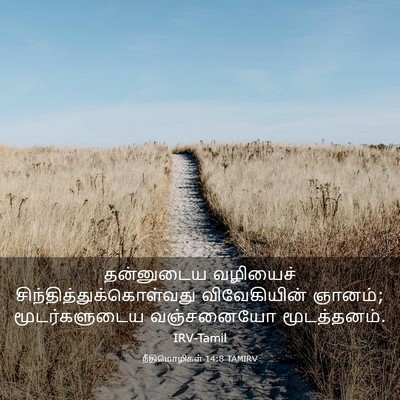 Picture 03 - நீதிமொழிகள் 14:8 TAMIRV - தன்னுடைய வழியைச் - Bible Verse Picture