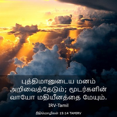 Picture 03 - நீதிமொழிகள் 15:14 TAMIRV - புத்திமானுடைய - Bible Verse Picture