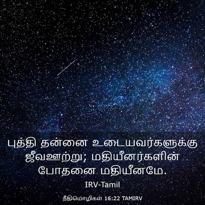 Picture 03 - நீதிமொழிகள் 16:22 TAMIRV - புத்தி தன்னை - Bible Verse Picture