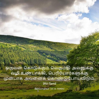 Picture 03 - நீதிமொழிகள் 18:16 TAMIRV - ஒருவன் கொடுக்கும் - Bible Verse Picture