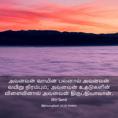 Picture 03 - நீதிமொழிகள் 18:20 TAMIRV - அவனவன் வாயின் - Bible Verse Picture