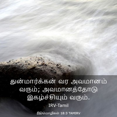 Picture 03 - நீதிமொழிகள் 18:3 TAMIRV - துன்மார்க்கன் வர - Bible Verse Picture