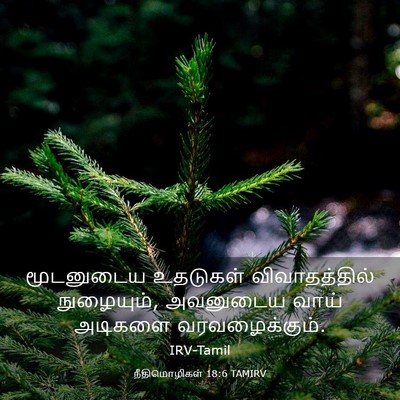 Picture 03 - நீதிமொழிகள் 18:6 TAMIRV - மூடனுடைய உதடுகள் - Bible Verse Picture