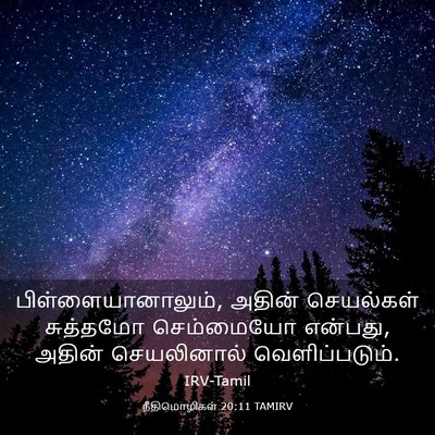 Picture 03 - நீதிமொழிகள் 20:11 TAMIRV - பிள்ளையானாலும், - Bible Verse Picture