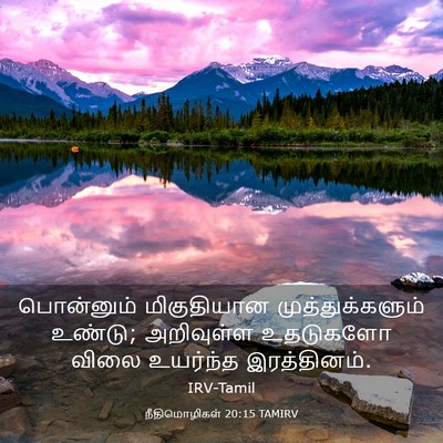Picture 03 - நீதிமொழிகள் 20:15 TAMIRV - பொன்னும் - Bible Verse Picture