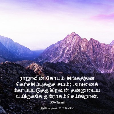 Picture 03 - நீதிமொழிகள் 20:2 TAMIRV - ராஜாவின் கோபம் - Bible Verse Picture