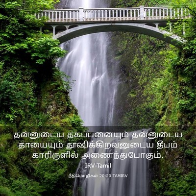 Picture 03 - நீதிமொழிகள் 20:20 TAMIRV - தன்னுடைய - Bible Verse Picture