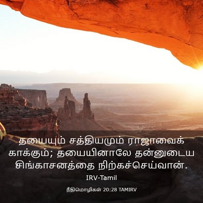 Picture 03 - நீதிமொழிகள் 20:28 TAMIRV - தயையும் - Bible Verse Picture