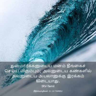 Picture 03 - நீதிமொழிகள் 21:10 TAMIRV - துன்மார்க்கனுடைய - Bible Verse Picture