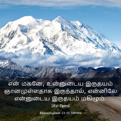 Picture 03 - நீதிமொழிகள் 23:15 TAMIRV - என் மகனே, உன்னுடைய - Bible Verse Picture