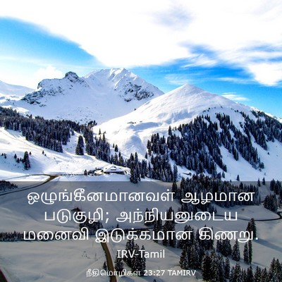 Picture 03 - நீதிமொழிகள் 23:27 TAMIRV - ஒழுங்கீனமானவள் - Bible Verse Picture