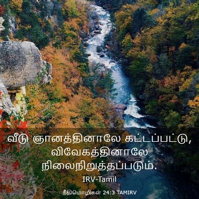 Picture 03 - நீதிமொழிகள் 24:3 TAMIRV - வீடு ஞானத்தினாலே - Bible Verse Picture