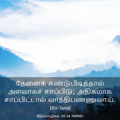 Picture 03 - நீதிமொழிகள் 25:16 TAMIRV - தேனைக் - Bible Verse Picture