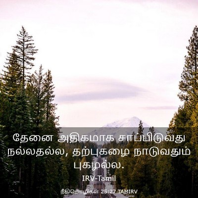 Picture 03 - நீதிமொழிகள் 25:27 TAMIRV - தேனை அதிகமாக - Bible Verse Picture