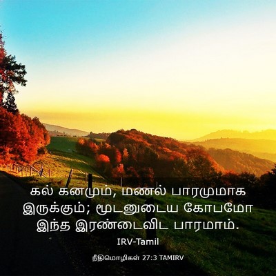 Picture 03 - நீதிமொழிகள் 27:3 TAMIRV - கல் கனமும், மணல் - Bible Verse Picture