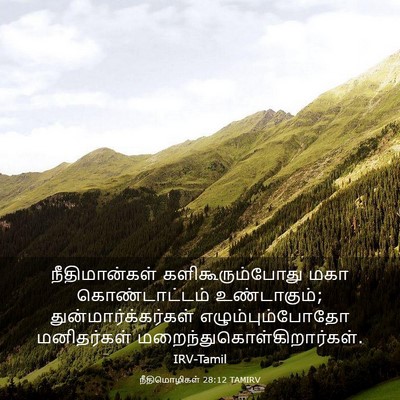 Picture 03 - நீதிமொழிகள் 28:12 TAMIRV - நீதிமான்கள் - Bible Verse Picture